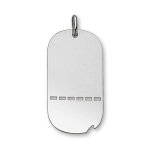 Pendentif en argent plaque g. i. arrondie trouée avec encoche grand modèle 50mm x 26mm - plaque fine Pendentif en argent plaque g. i. arrondie trouée avec encoche grand modèle 50mm x 26mm - plaque fine