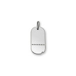 Pendentif en argent plaque g. i. arrondie trouée avec encoche petit modèle 25mm x 13mm - plaque fine Pendentif en argent plaque g. i. arrondie trouée avec encoche petit modèle 25mm x 13mm - plaque fine
