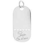 Pendentif en argent plaque g. i. arrondie trouée gravée papa on t'aime Pendentif en argent plaque g. i. arrondie trouée gravée papa on t'aime