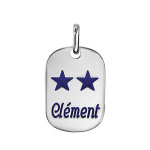 Pendentif en argent plaque g. i. avec pans arrondis moyen mod�le 18mm x 25, 7mm - champions du monde ...