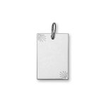 Pendentif en argent plaque g. i. rectangulaire avec diamantage �toil� dans 2 angles - moyen mod�le 20mm ...