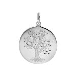 Pendentif en argent platiné médaille arbre de vie 20mm Pendentif en argent platiné médaille arbre de vie 20mm