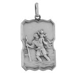 Pendentif en argent rectangulaire saint christophe Pendentif en argent rectangulaire saint christophe