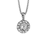 Pendentif en argent rhodi� 1 gros oxyde blanc au centre avec contour en oxydes blancs