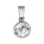 Pendentif en argent rhodi ballon de foot grand modle