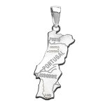 Pendentif en argent rhodié carte du portugal grand modèle Pendentif en argent rhodié carte du portugal grand modèle