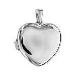 Pendentif en argent rhodi cassolette coeur - dimension 20mm - possibilit d'insrer 1 ou 2 photos droite ...