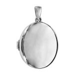 Pendentif en argent rhodi cassolette ovale lisse - dimension 20mm - possibilit d'insrer 1 ou 2 photos ...