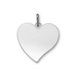 Pendentif en argent rhodié coeur à graver très grand modèle 33mm x 36mm - plaque fine Pendentif en argent rhodié coeur à graver très grand modèle 33mm x 36mm - plaque fine