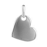Pendentif argent rhodi coeur plat trou