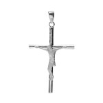 Pendentif en argent rhodi croix avec christ 34 x 22mm