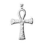 Pendentif en argent rhodié croix egyptienne avec hiéroglyphes Pendentif en argent rhodié croix egyptienne avec hiéroglyphes