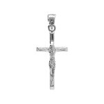 Pendentif en argent rhodi� j�sus christ sur croix 20mm x 10mm