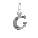 Pendentif en argent rhodié lettre g striées Pendentif en argent rhodié lettre g striées