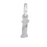 Pendentif en argent rhodi� lettre i stri�es