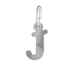 Pendentif en argent rhodié lettre j striées Pendentif en argent rhodié lettre j striées