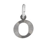 Pendentif en argent rhodi� lettre o stri�es