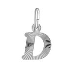 Pendentif en argent rhodi� lettre d stri�es