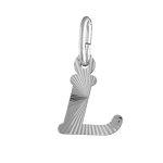 Pendentif en argent rhodi� lettre l stri�es