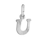 Pendentif en argent rhodi� lettre u stri�es