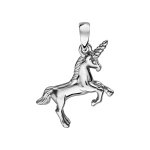 Pendentif en argent rhodi� licorne
