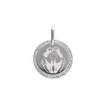 Pendentif en argent rhodi mdaille 15mm zodiaque gemeaux