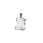 Pendentif en argent rhodi� parchemin � graver petit mod�le 15mm x 18mm - plaque fine
