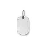 Pendentif en argent rhodié plaque g. i. arrondie à graver - dimensions 16mm x 23mm - plaque fine Pendentif en argent rhodié plaque g. i. arrondie à graver - dimensions 16mm x 23mm - plaque fine