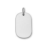 Pendentif en argent rhodié plaque g. i. arrondie à graver - dimensions 33mm x 21mm - plaque fine Pendentif en argent rhodié plaque g. i. arrondie à graver - dimensions 33mm x 21mm - plaque fine