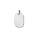 Pendentif en argent rhodi plaque g. i. arrondie  graver - petit modle - plaque fine