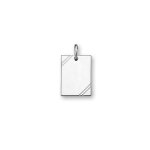 Pendentif en argent rhodi� plaque g. i. rectangulaire � graver avec striures dans 2 angles - dimensions ...