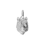 Pendentif en argent rhodi tte de loup 17x11mm