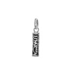 Pendentif en argent rhodié tiki 13mm tendresse amour fond noir Pendentif en argent rhodié tiki 13mm tendresse amour fond noir