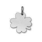 Pendentif en argent rhodié trèfle à 4 feuilles à graver moyen modèle 23mm x 25mm - plaque fine Pendentif en argent rhodié trèfle à 4 feuilles à graver moyen modèle 23mm x 25mm - plaque fine