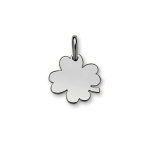 Pendentif en argent rhodié trèfle à 4 feuilles à graver petit modèle 15mm x 17mm - plaque fine Pendentif en argent rhodié trèfle à 4 feuilles à graver petit modèle 15mm x 17mm - plaque fine
