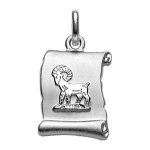 Pendentif en argent rhodi zodiaque parchemin simple blier
