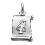 Pendentif en argent rhodi zodiaque parchemin simple cancer
