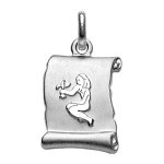 Pendentif en argent rhodi zodiaque parchemin simple vierge