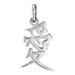 Pendentif en argent symbole chinois amour