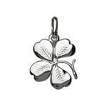 Pendentif en argent trfle  quatre feuilles nervur