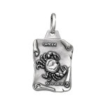 Pendentif en argent vieilli parchemin zodiaque cancer Pendentif en argent vieilli parchemin zodiaque cancer