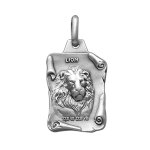 Pendentif en argent vieilli parchemin zodiaque lion Pendentif en argent vieilli parchemin zodiaque lion