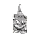 Pendentif en argent vieilli parchemin zodiaque poissons