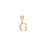 Pendentif charms en argent et dorure jaune initiale lettre g sur fermoir anneau ressort Pendentif charms en argent et dorure jaune initiale lettre g sur fermoir anneau ressort