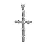 Pendentif croix en argent forme bois nou grand modle