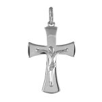 Pendentif croix en argent rhodi vase avec jsus christ