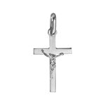 Pendentif croix en argent rhodi� j�sus christ sur la croix petit mod�le - 20mm x 13mm