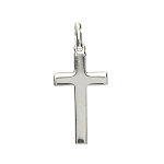 Pendentif croix en argent rhodi plate et lisse