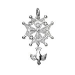 Pendentif croix huguenote en argent grand modle