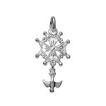 Pendentif croix huguenote en argent petit modle
